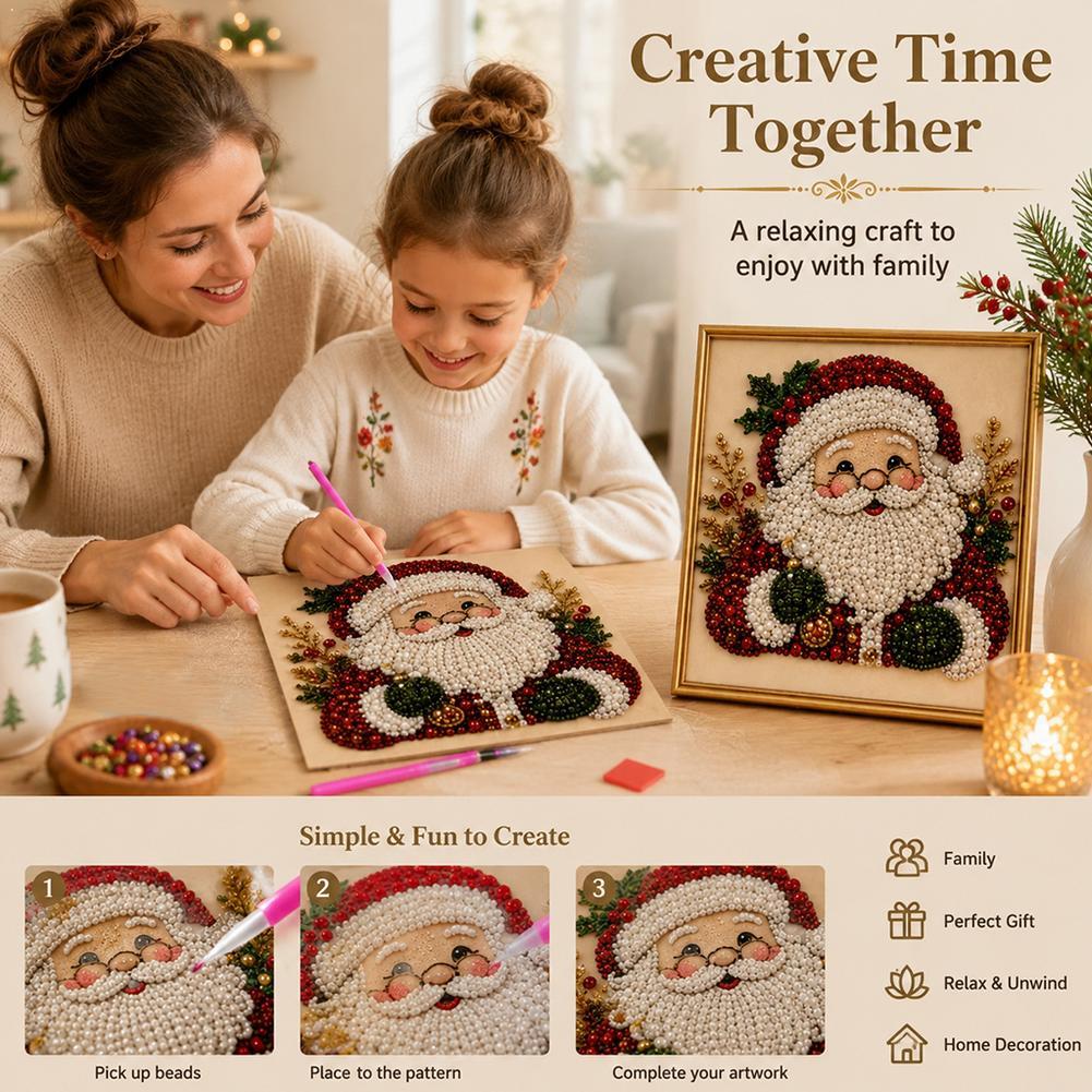 Art Craft For Adults - Noel Baba İnci Sanatı DIY Kiti