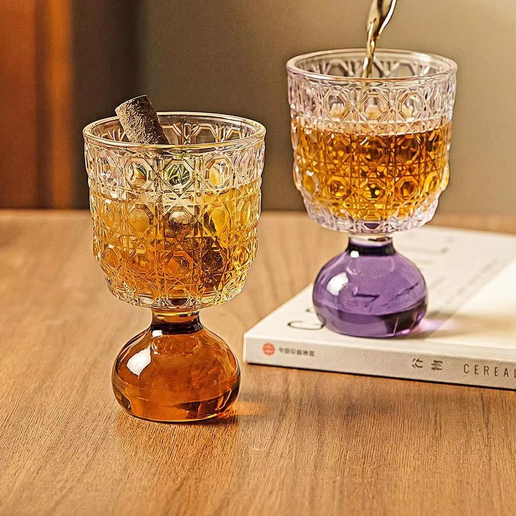 Art Craft Glasses - Stil Taş Desenli Cam Bardak, Top