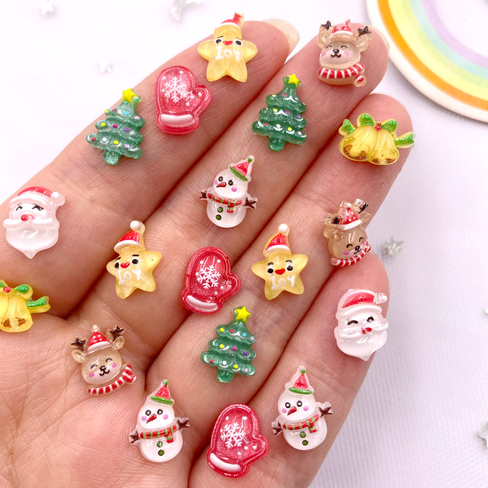 Art Craft Tree - 50 adet reçine Mini renkli noel