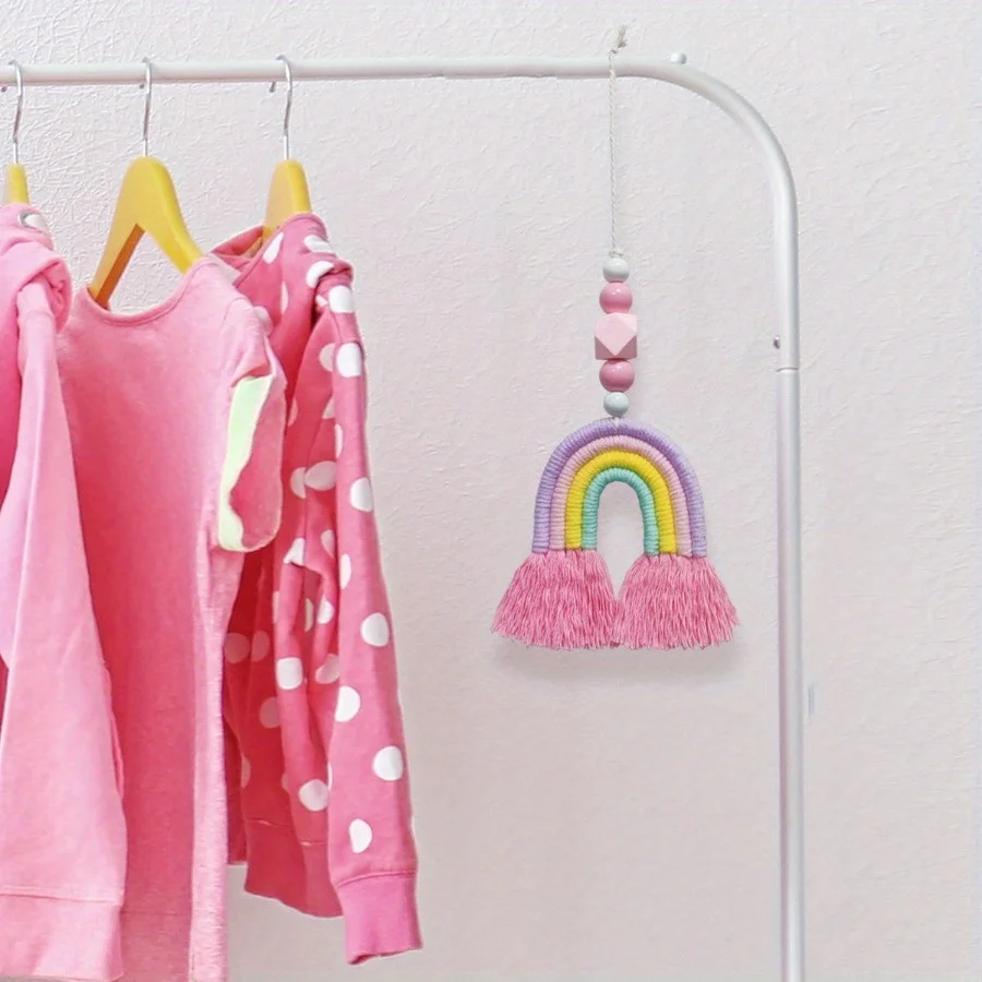 Art And Craft For Nursery - Gökkuşağı Rüzgar Çanları Dokuma Minyatür Asılı