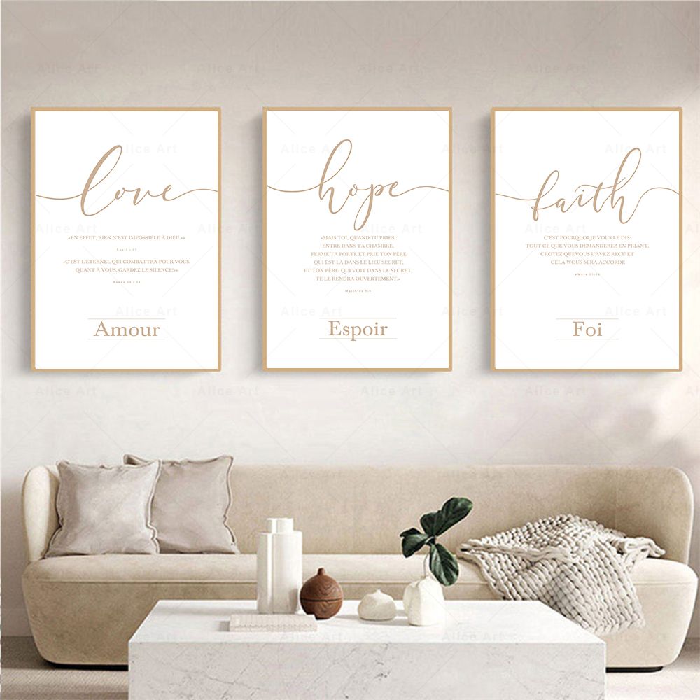 Art Craft Love - İnanç Umut Sevgi İncil Ayeti Fransız