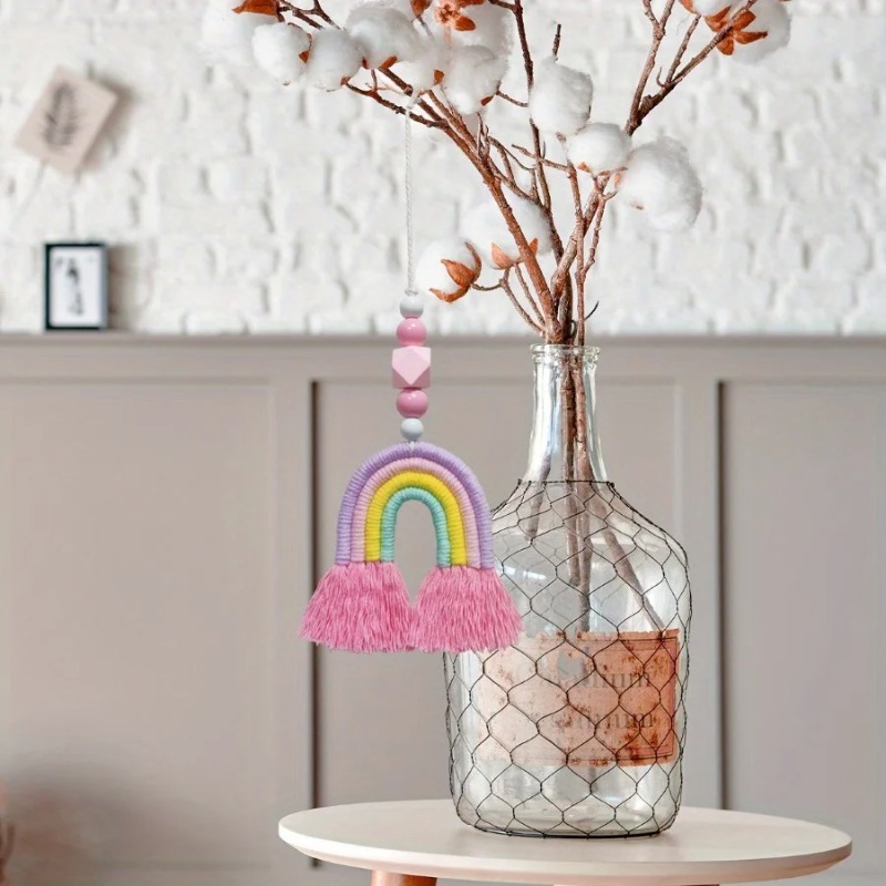 Art And Craft For Nursery - Gökkuşağı Rüzgar Çanları Dokuma Minyatür Asılı