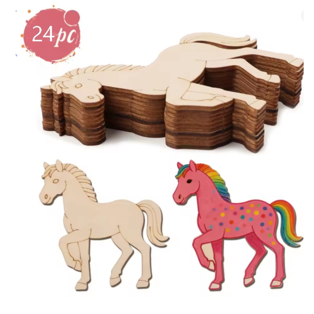 24 Adet Bitmemiş Ahşap At Figü - Art Craft Horse incelemesi ve fiyatı