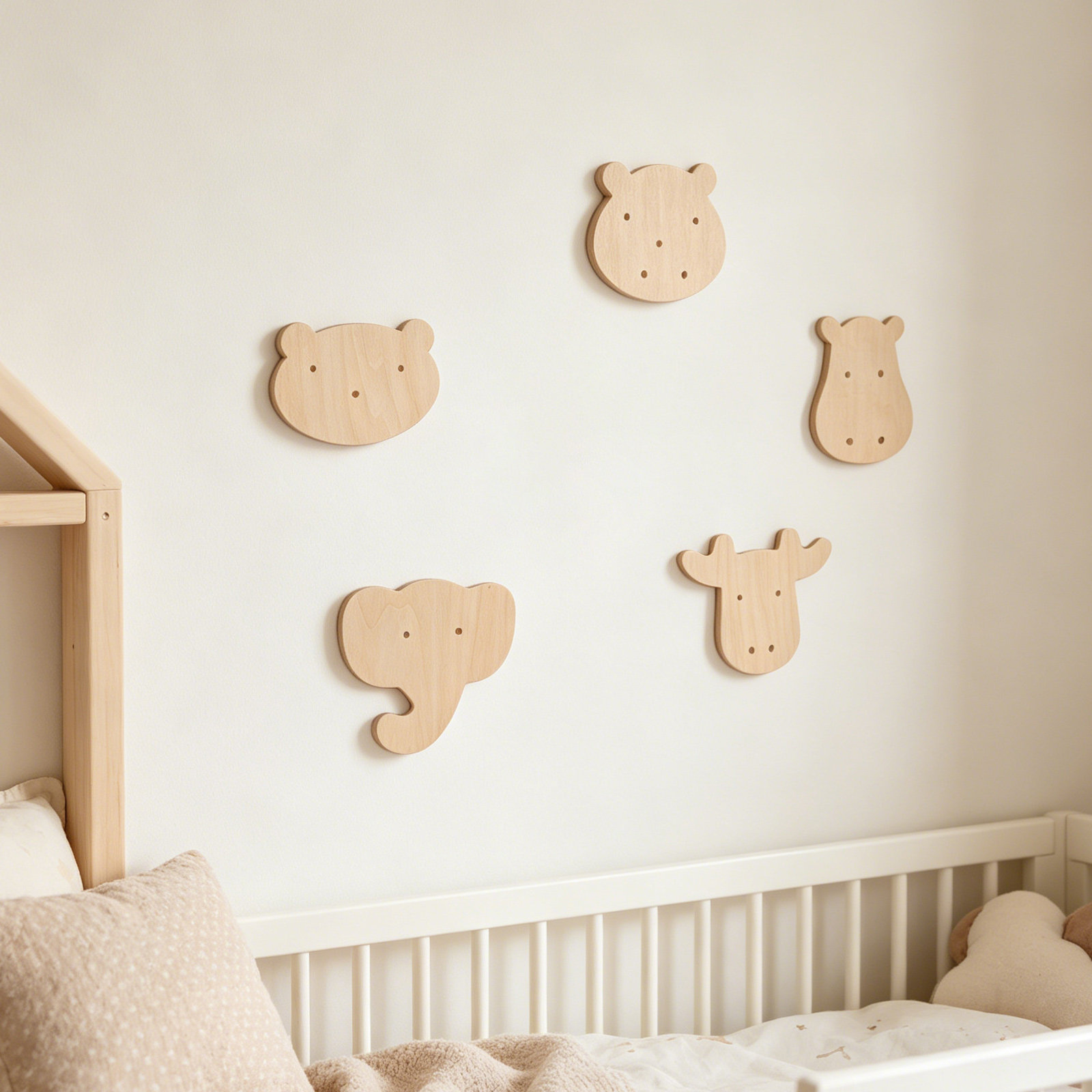 5 Adet Hayvan Figürlü Ahşap Du - Art And Craft For Nursery incelemesi ve fiyatı
