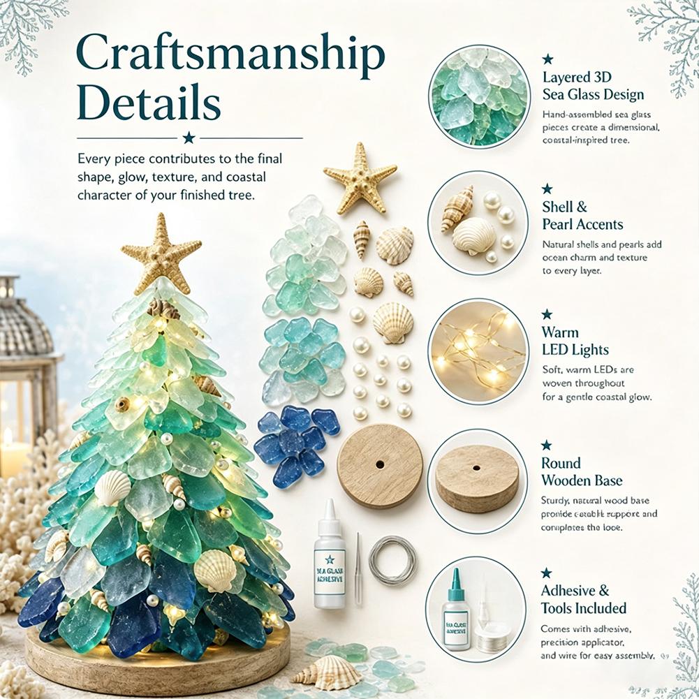 3D Deniz Camı Noel Ağacı Tasar - Art Craft Tree incelemesi ve fiyatı