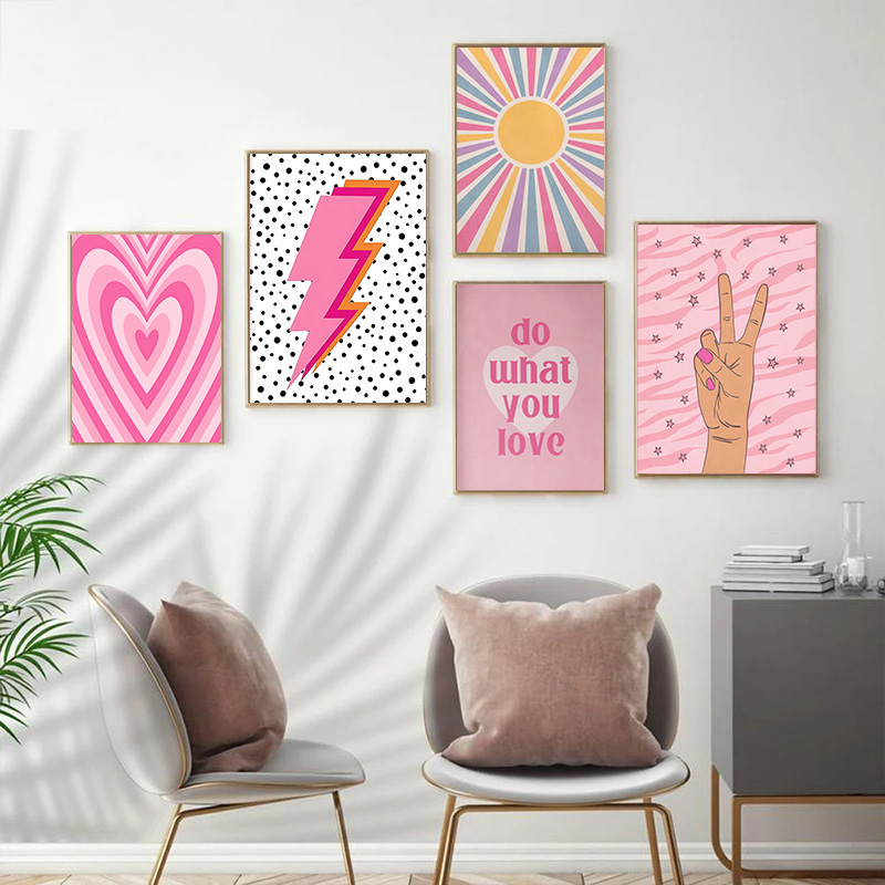 Soyut Pembe Yıldırım Degrade A - Art Craft Love incelemesi ve fiyatı