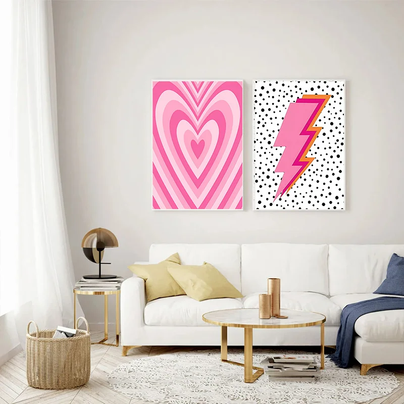 Soyut Pembe Yıldırım Degrade A - Art Craft Love incelemesi ve fiyatı