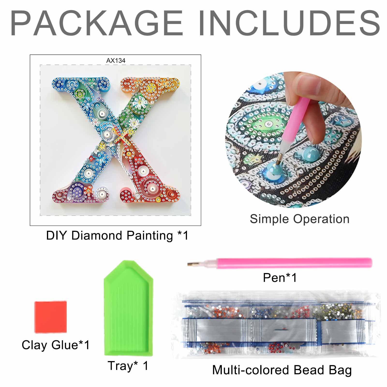 Özel Şekilli Elmas Sanatı Boya - Art And Craft Letter X incelemesi ve fiyatı