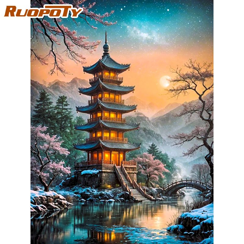 RUOPOTY Pagoda Elmas Boyama Du - Art Craft Room Ideas incelemesi ve fiyatı